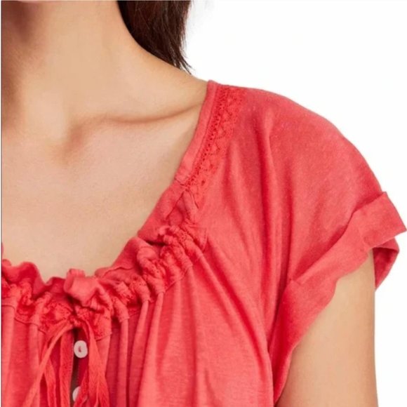 Free People Charlie Ruffle Button Top - Picture 4 of 8